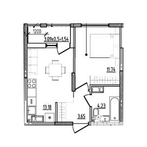 1-к квартира, вторичка, 34м2, 9/9 этаж