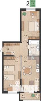 2-к квартира, вторичка, 73м2, 20/24 этаж